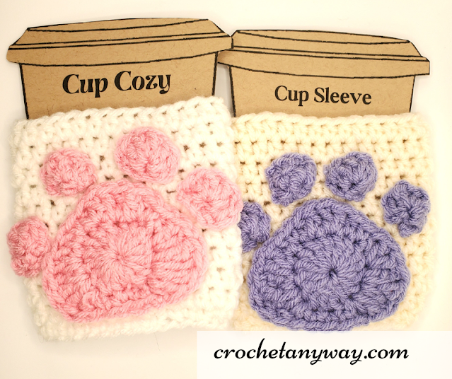 Paw Print Coffee Cup Cozy